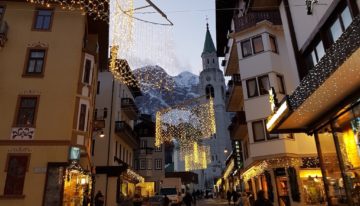 Cortina, Regina delle Dolomiti. Montagna in inverno.